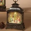 Lighted Water Lantern Snow Globe - Bronze - Snowman Family -Holiday Ornaments Sales lantern snow globe battery timer bronze snowman family 11in 13