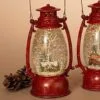 Lighted Water Lantern Snow Globe - Red - House With Cardinals