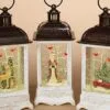 Lighted Water Lantern Snow Globe - White - Santa/Cardinals -Holiday Ornaments Sales lantern snow globe battery timer white santa with cardinals 10 5in 10