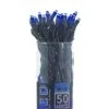 LED Electric String Lights - 50 Blue LED Lights - Green Wire - 25ft