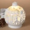 Lighted Water Lantern Snow Globe - White Santa/Sleigh -Holiday Ornaments Sales lighted water lantern snow globe white santa sleigh 10