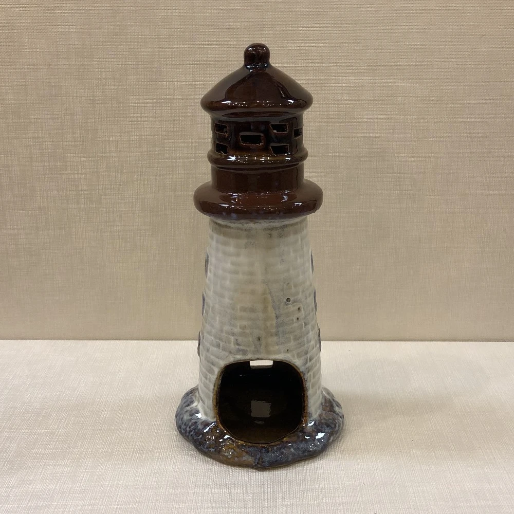 Lighthouse Candle Holder - Natural/Brown - 9.5in 4 Lighthouse Candle Holder - Natural/Brown - 9.5in - Image 2