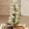 Long Needle Snowy Pine Tree With Cones - Table Top Tree - 2 Foot -Holiday Ornaments Sales long needle snowy pine tree with pine cones table top christmas tree 2ft 16