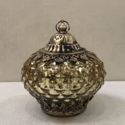 Mercury Glass Lantern - LED Gold - On/Off/Timer - 6in 6 Mercury Glass Lantern - LED Gold - On/Off/Timer - 6in -Holiday Ornaments Sales mercury glass lantern led gold on off timer 6in 23