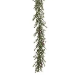 Mini Leaf & Berry Garland - Green - 6ft