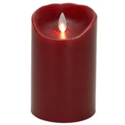 Flameless Pillar Candle - Mystique LED - Red - 5in X 3.25in