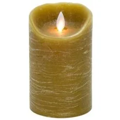 Flameless Pillar Candle - Mystique LED - Taupe - 5in X 3.25in