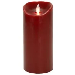 Flameless Pillar Candle - Mystique LED - Red - 7in X 3.25in