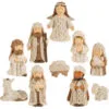Nativity Set - Cream/Brown - Set Of 10 - 2.5in -Holiday Ornaments Sales nativity set cream brown set of 10 2 5in 9