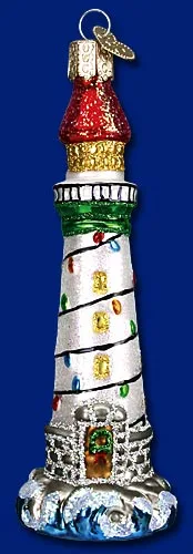 Old World Christmas Glass Ornament - Holiday Lighthouse