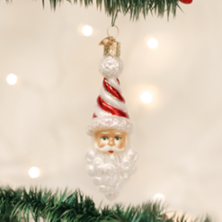 Old World Christmas Glass Ornament - Peppermint Twist Santa
