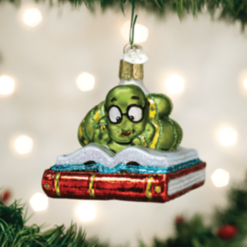 Old World Christmas Glass Ornament - Bookwarm