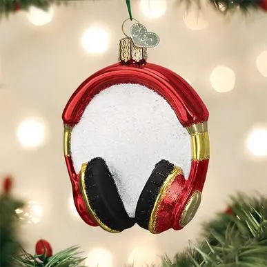 Old World Christmas Glass Ornament - Headphones 3 Old World Christmas Glass Ornament - Headphones