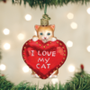 Old World Christmas Glass Ornament - I Love My Cat -Holiday Ornaments Sales old world christmas ornament i love my cat 15