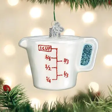 Old World Christmas Glass Ornament - Measuring Cup 3 Old World Christmas Glass Ornament - Measuring Cup