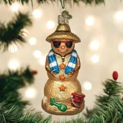 Old World Christmas Glass Ornament - Sand Snowman