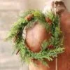 Pine Candle Ring - Green Prickly Pine - 6.5in -Holiday Ornaments Sales pine candle ring green prickly pine 6 5 inch 14