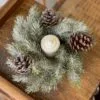Pine Candle Ring - Icy Aspen Pine Cone - 2in -Holiday Ornaments Sales pine candle ring icy aspen pine cone 2in 13