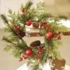 Pine Candle Ring - Jingle Pine With Red Bells - 6.5in 2 Pine Candle Ring - Jingle Pine With Red Bells - 6.5in -Holiday Ornaments Sales pine candle ring jingle pine with red bells and berries 6 5 inch 15
