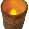 Primitive Battery-Operated Pillar Candle With Timer - Burnt Mustard - 4in X 3in