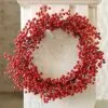 Red Berry Wreath - Waterproof Berries - 18 Inch -Holiday Ornaments Sales red berry wreath waterproof berries 18in 19