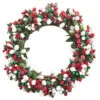 Red/White/Green Frost Candle Ring - 3.75in -Holiday Ornaments Sales red white green frost candle ring 3 75in 9