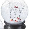 Snowglobe - Cardinals In Birch Trees - 4.5in -Holiday Ornaments Sales snowglobe white trees and cardinals snowglobe 21