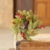 Spruce Candle Ring - White Spruce With Berries - 4in -Holiday Ornaments Sales spruce candle ring white spruce with berries 4 inch 17