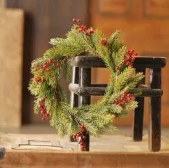 Spruce Candle Ring - White Spruce With Berries - 6in