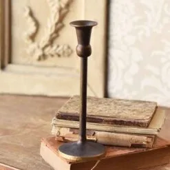 Taper Candle Holder - Antique Brass - 10in H