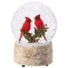Water Globe - Cardinals On Holly Branch - 6.5in -Holiday Ornaments Sales water globe cardinals on holly branch 6 5in 12