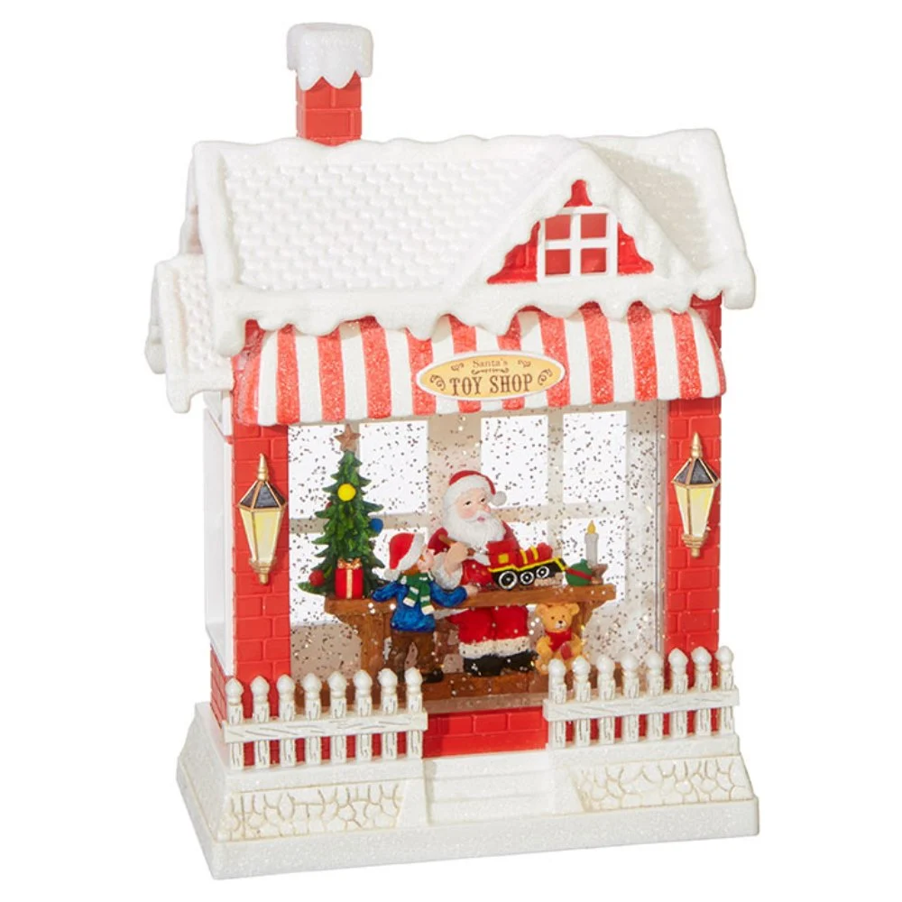 Water Lantern - Santa With Toy Shop - Battery Operated - 10in 3 Water Lantern - Santa With Toy Shop - Battery Operated - 10in
